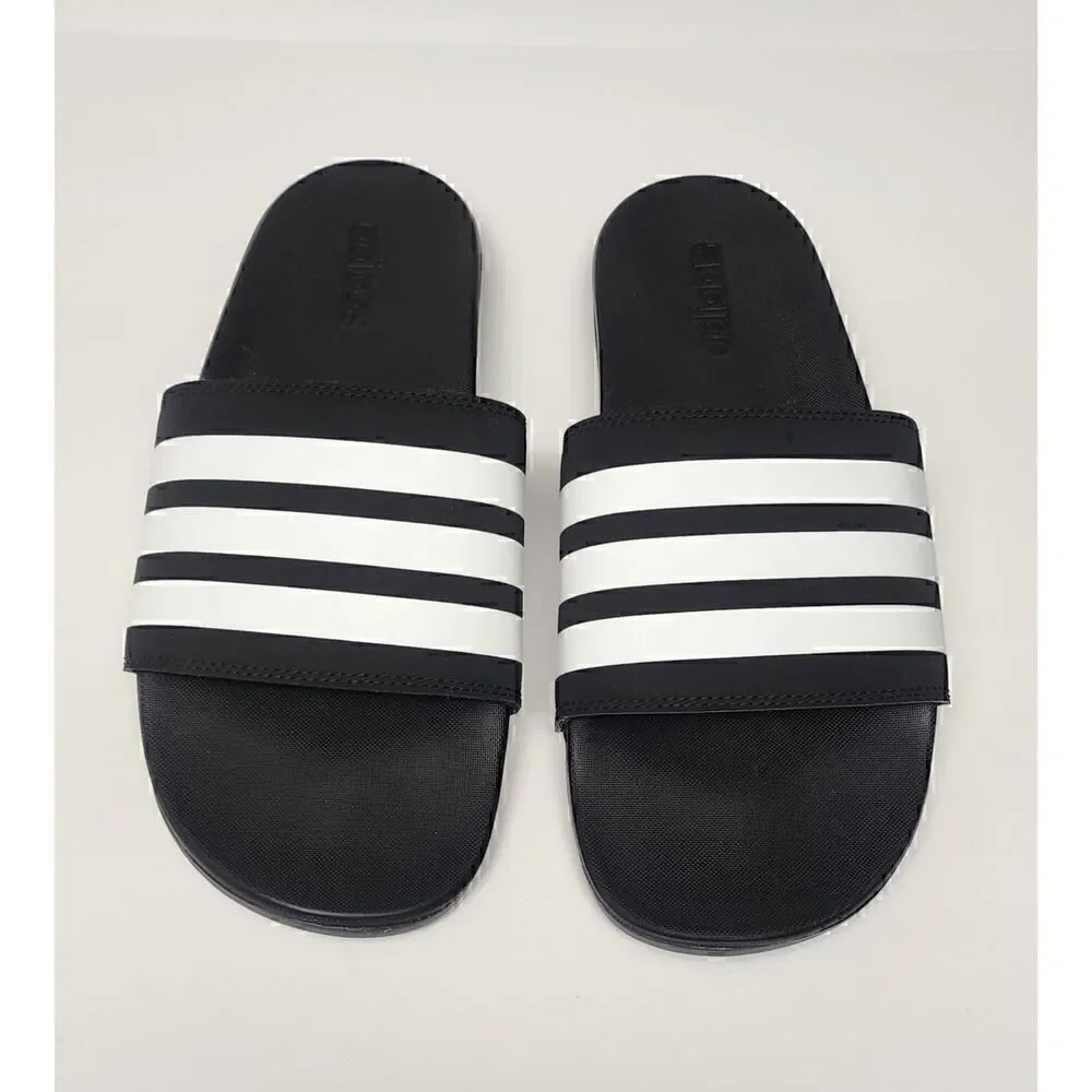 Adidas Adilette Black White Womens Athletic Slip-On Sandals Size US 12